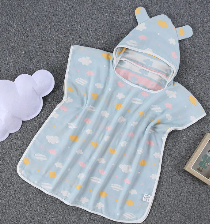 Cotton Baby Bath Towel with Hooded Cape