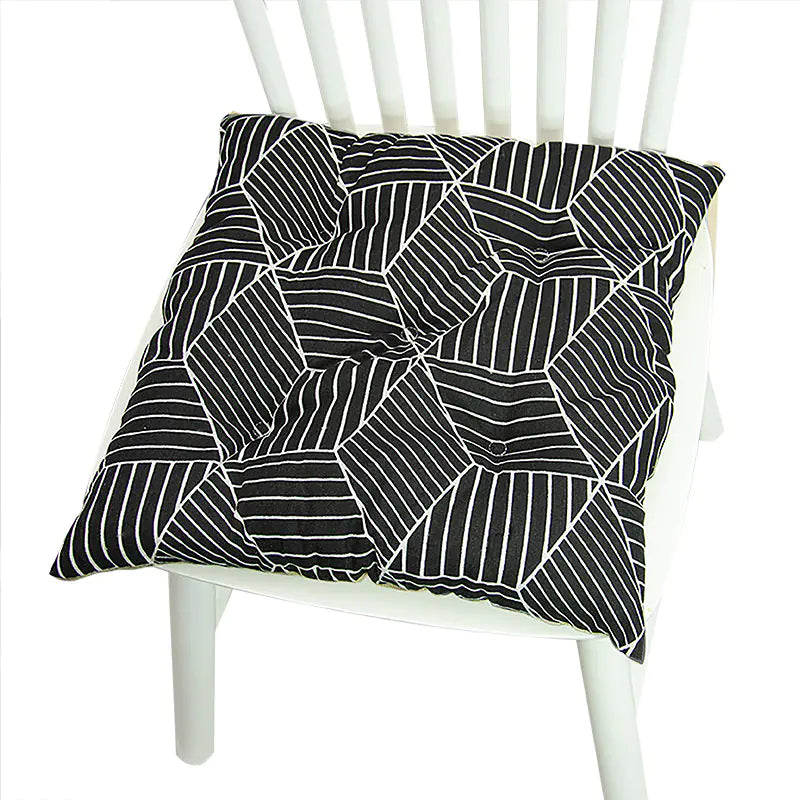 Chair Cushion for Bay Window - Printed Polyester Linen