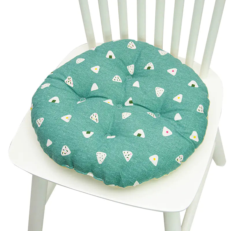 Chair Cushion for Bay Window - Printed Polyester Linen