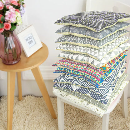 Chair Cushion for Bay Window - Printed Polyester Linen