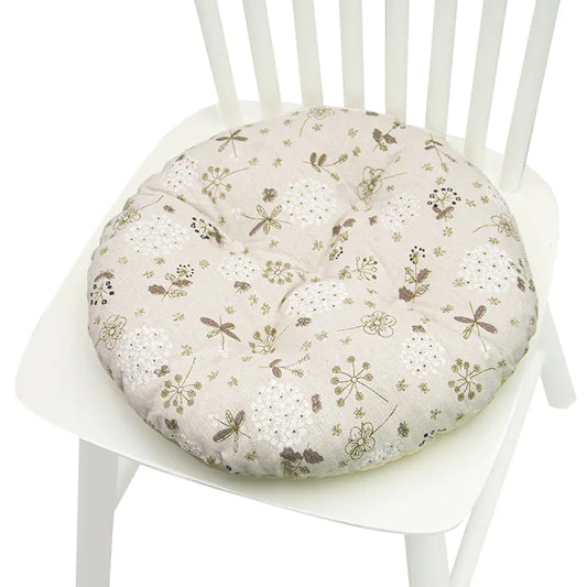 Chair Cushion for Bay Window - Printed Polyester Linen