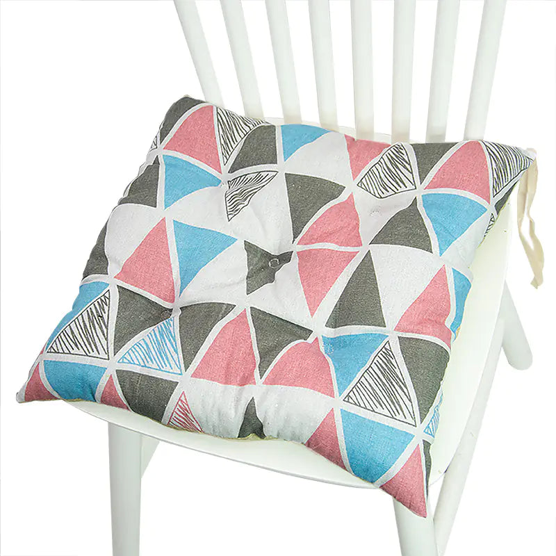 Chair Cushion for Bay Window - Printed Polyester Linen